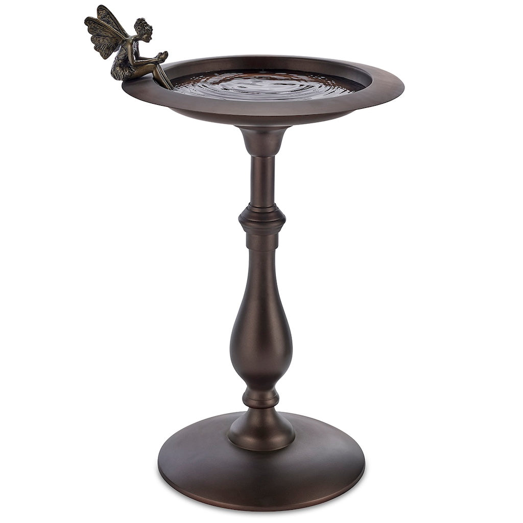 Classic Bronze Bird Bath Pedestal with Fairy