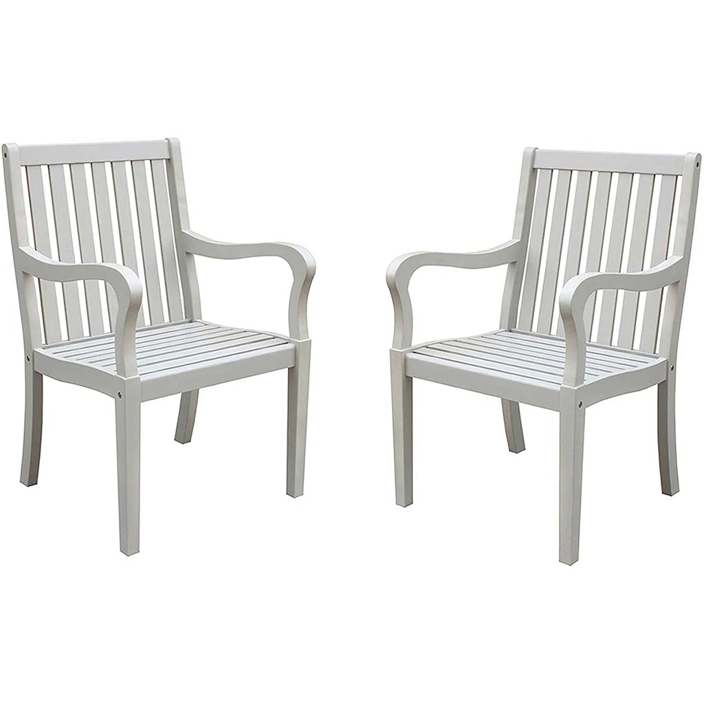 Acacia White Washed Dining Chair Set