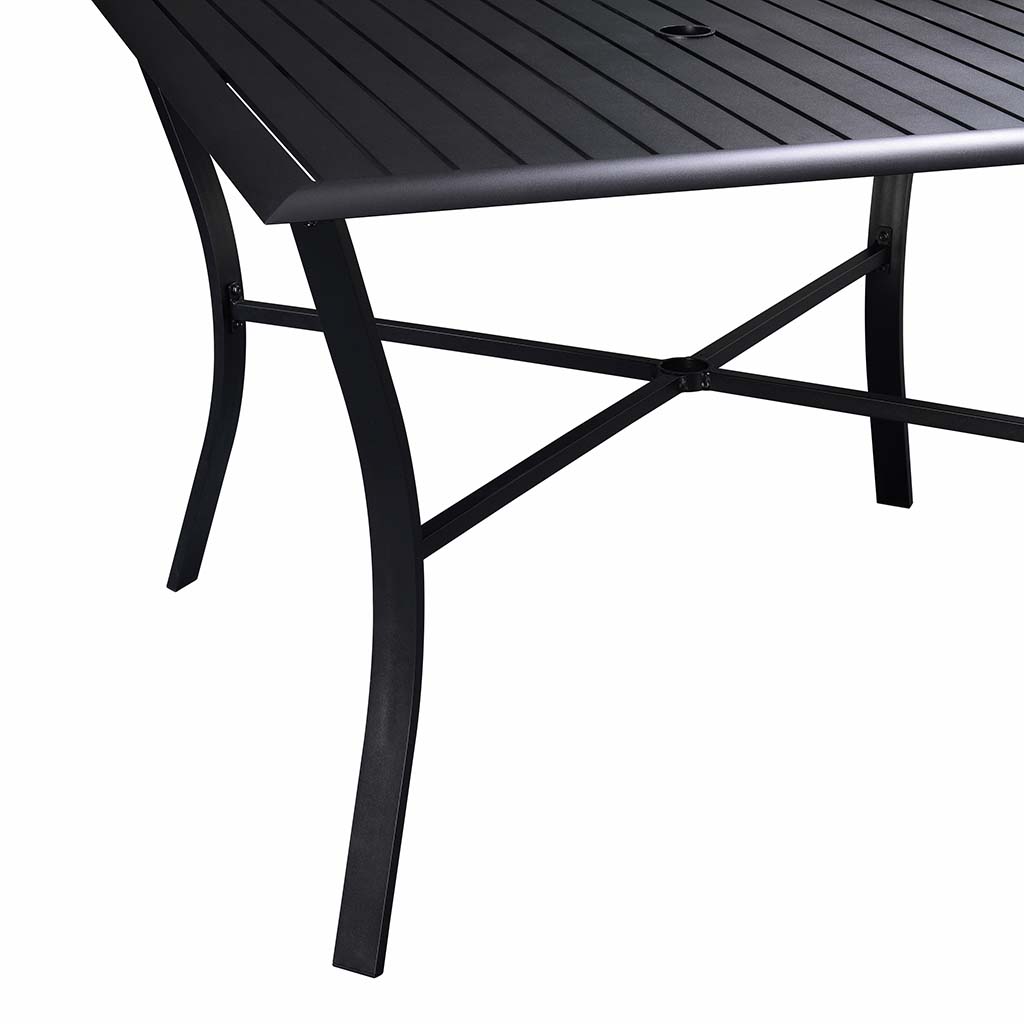 Aluminum Square Slats Table 42 inches in Black