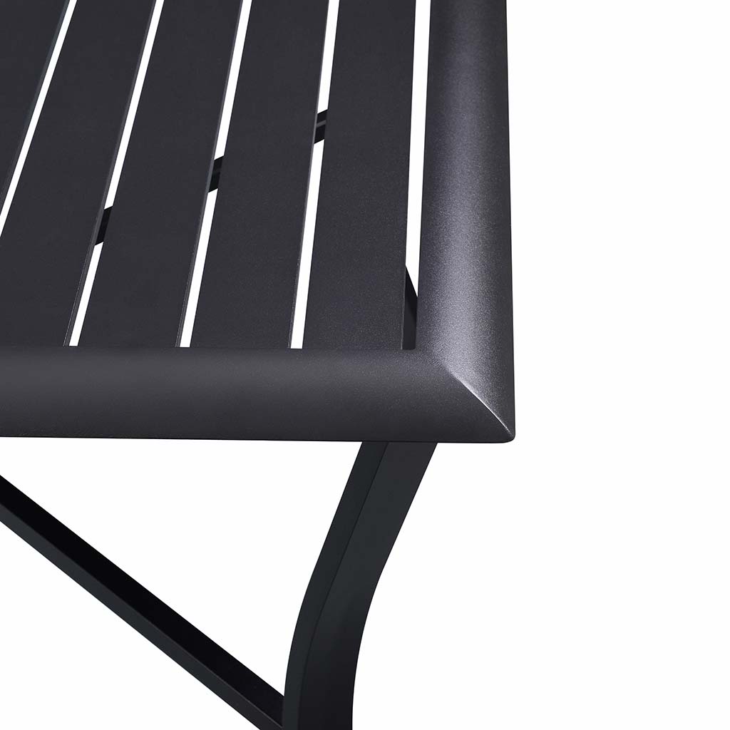 Aluminum Square Slats Table 42 inches in Black