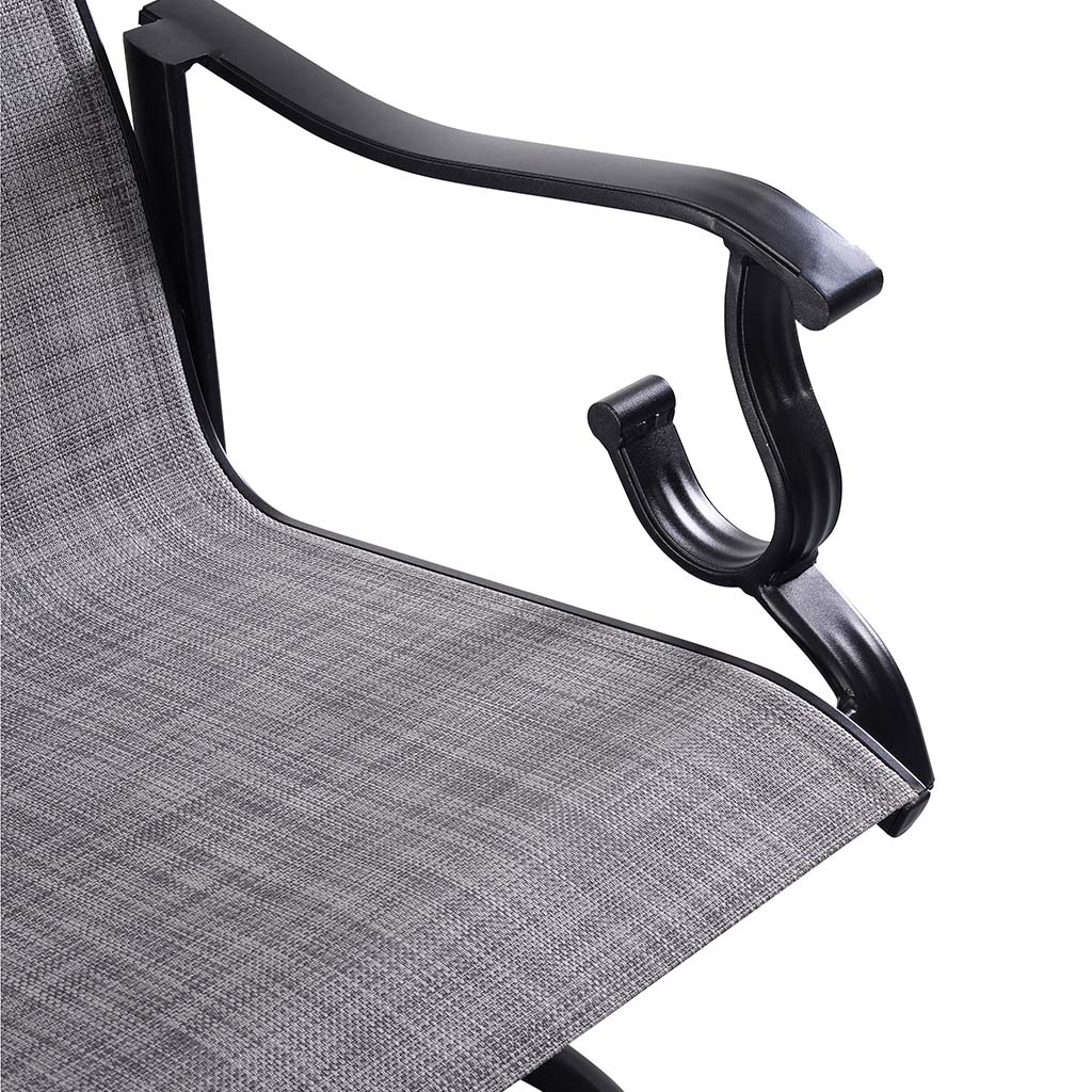 Westin Swivel Rocking Sling Dining Chair Set in Black