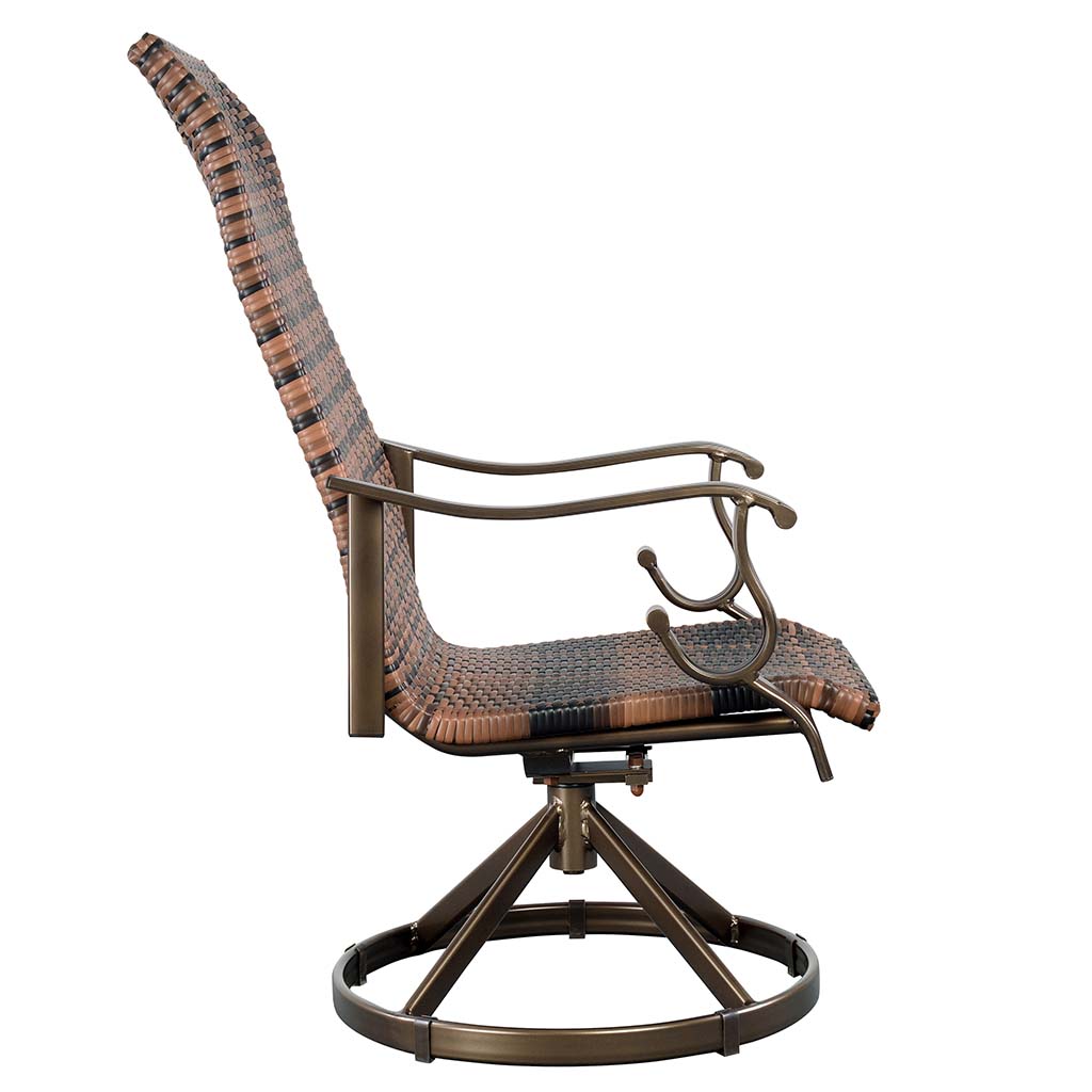 Westin Swivel Rocking Wicker Dining Chair Set in Brown