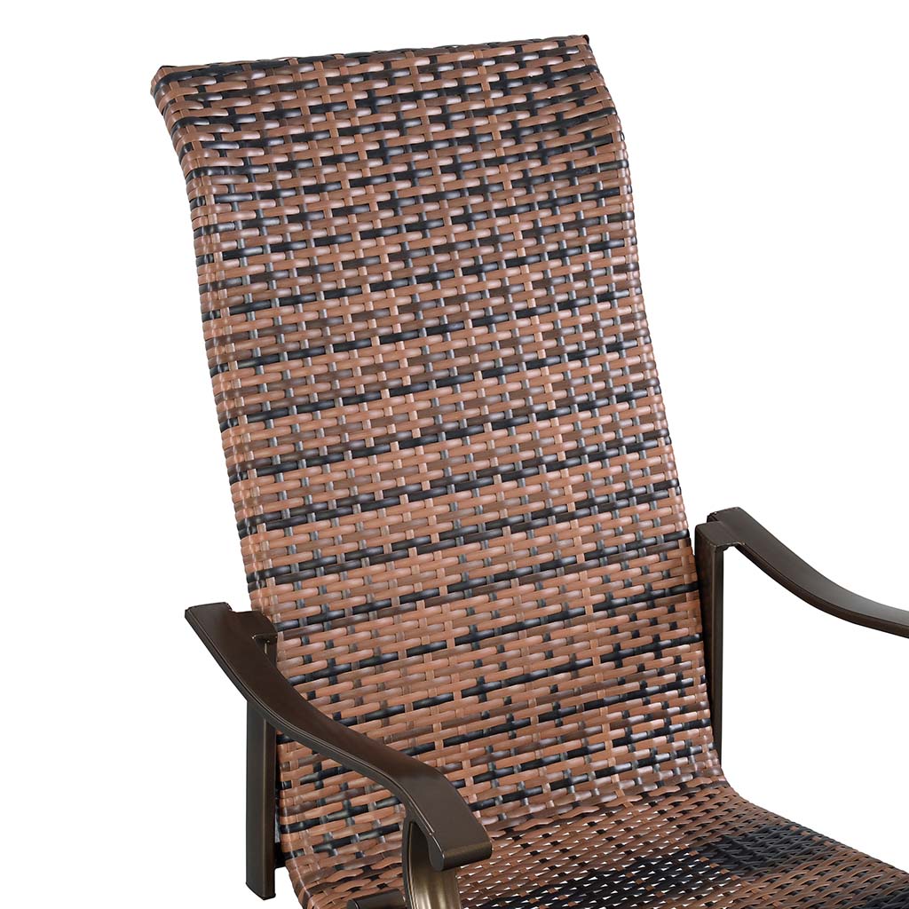 Westin Swivel Rocking Wicker Dining Chair Set in Brown