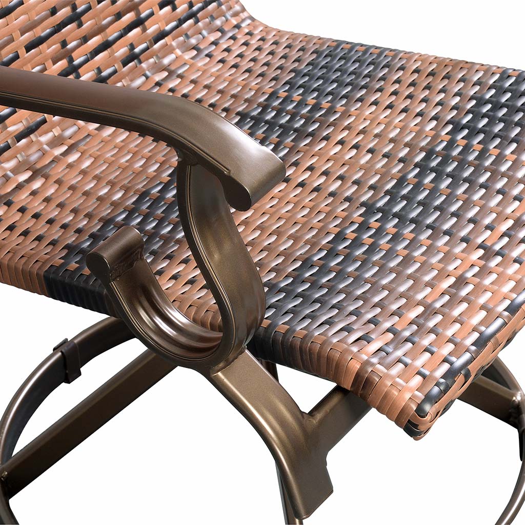 Westin Swivel Rocking Wicker Dining Chair Set in Brown