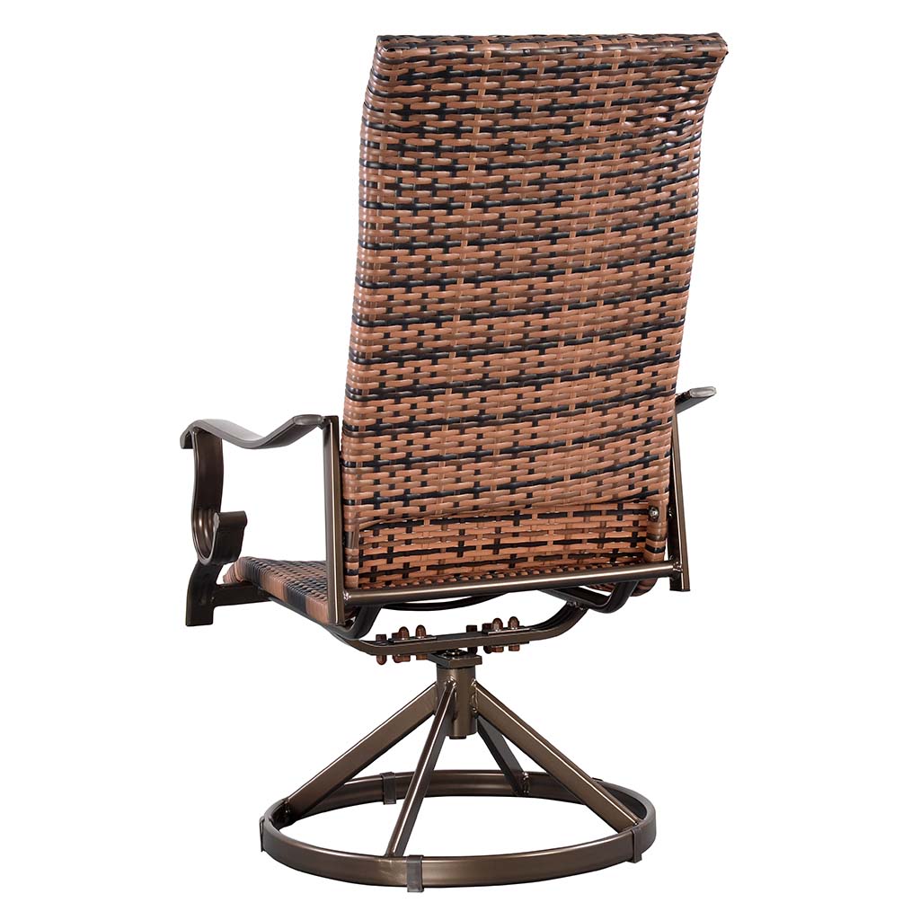 Westin Swivel Rocking Wicker Dining Chair Set in Brown