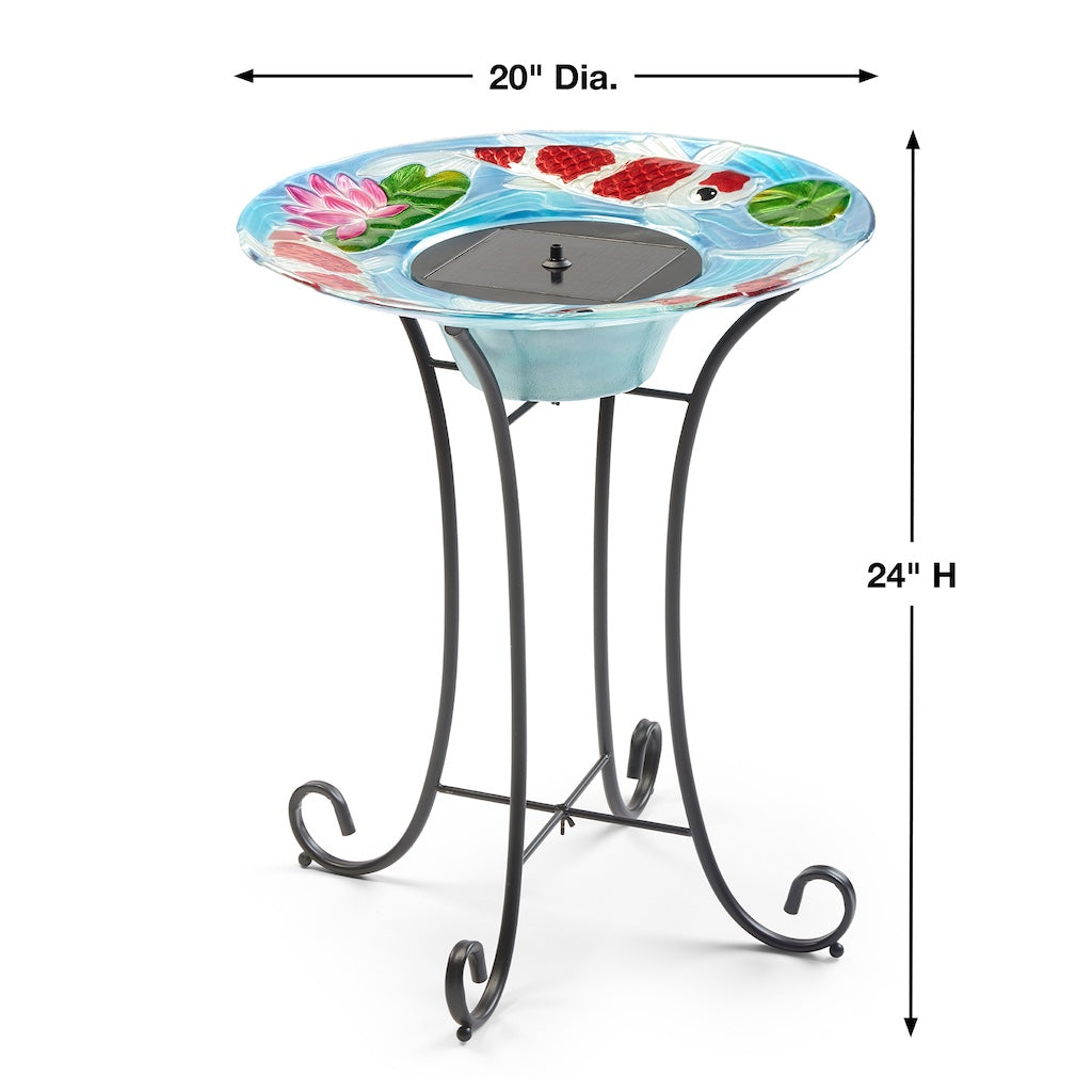 Koi Pond Solar Birdbath