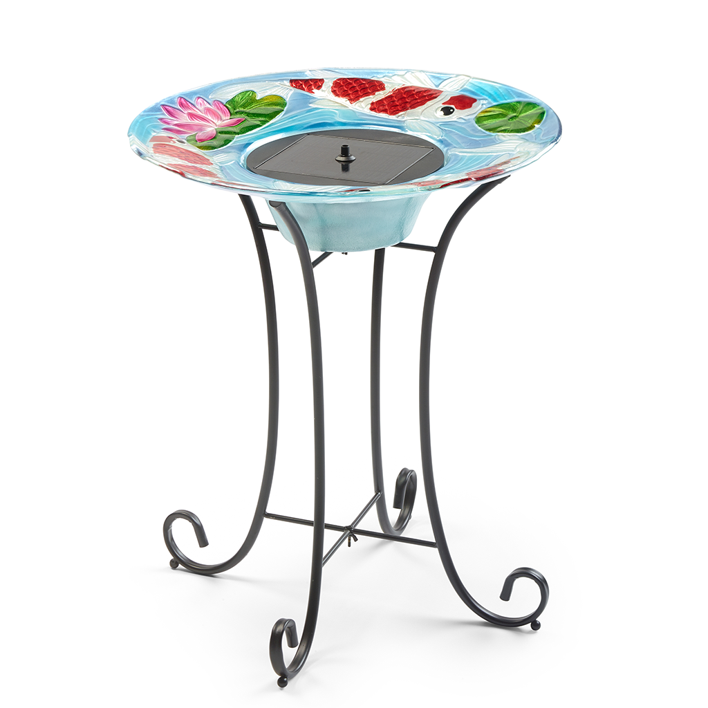 Koi Pond Solar Birdbath