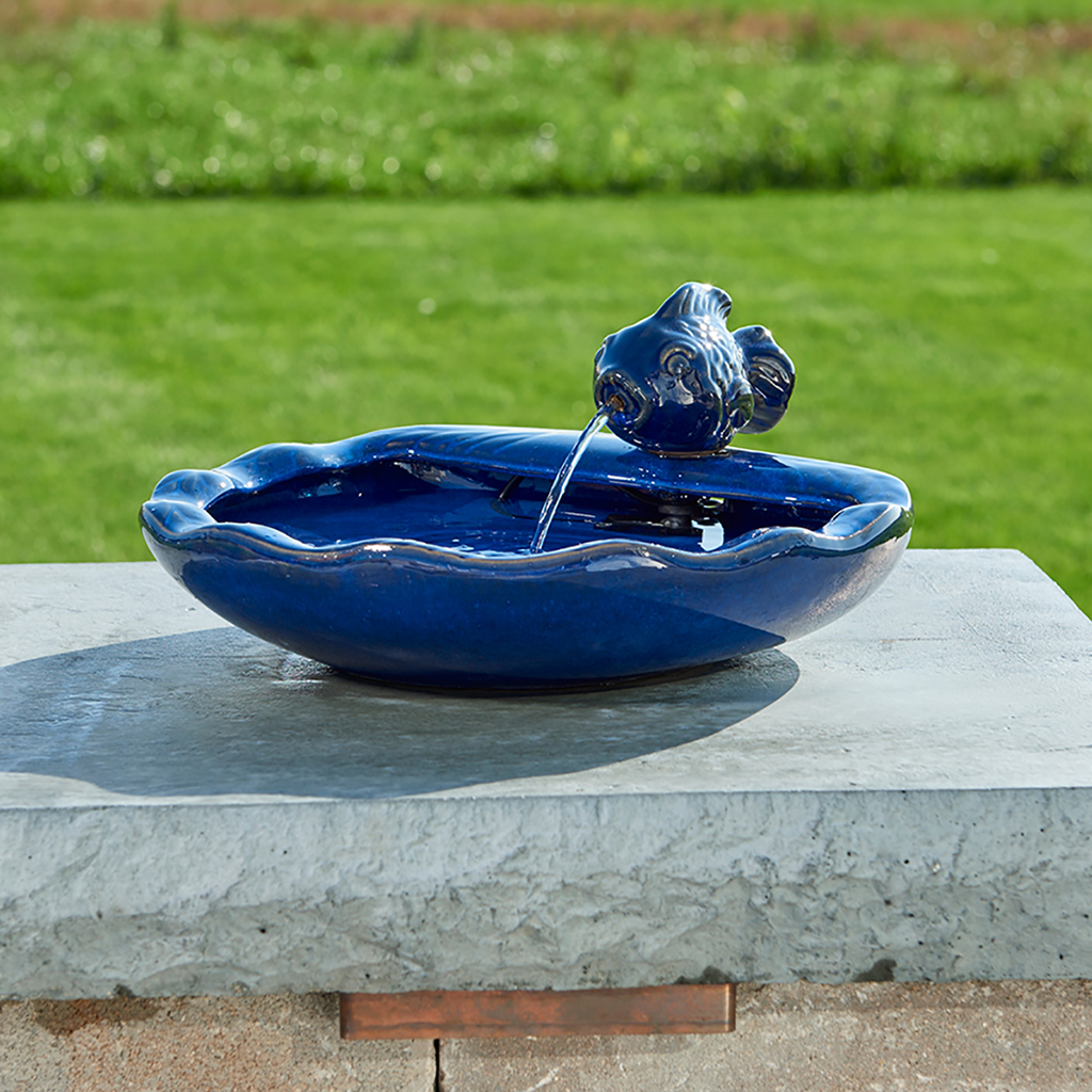 Ceramic Koi Solar Fountain