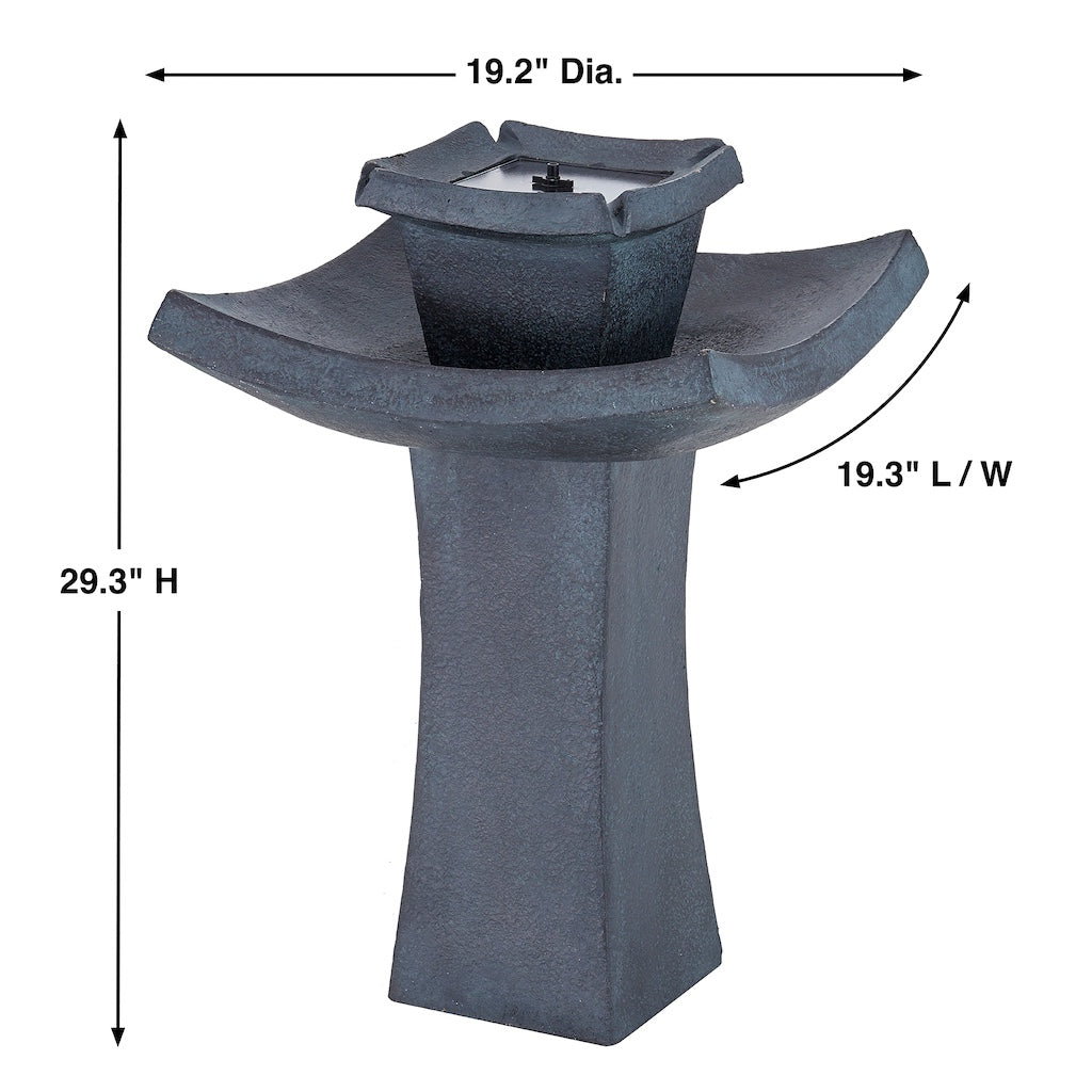 Mahayana Zen Fountain with Remote in Aged Iron