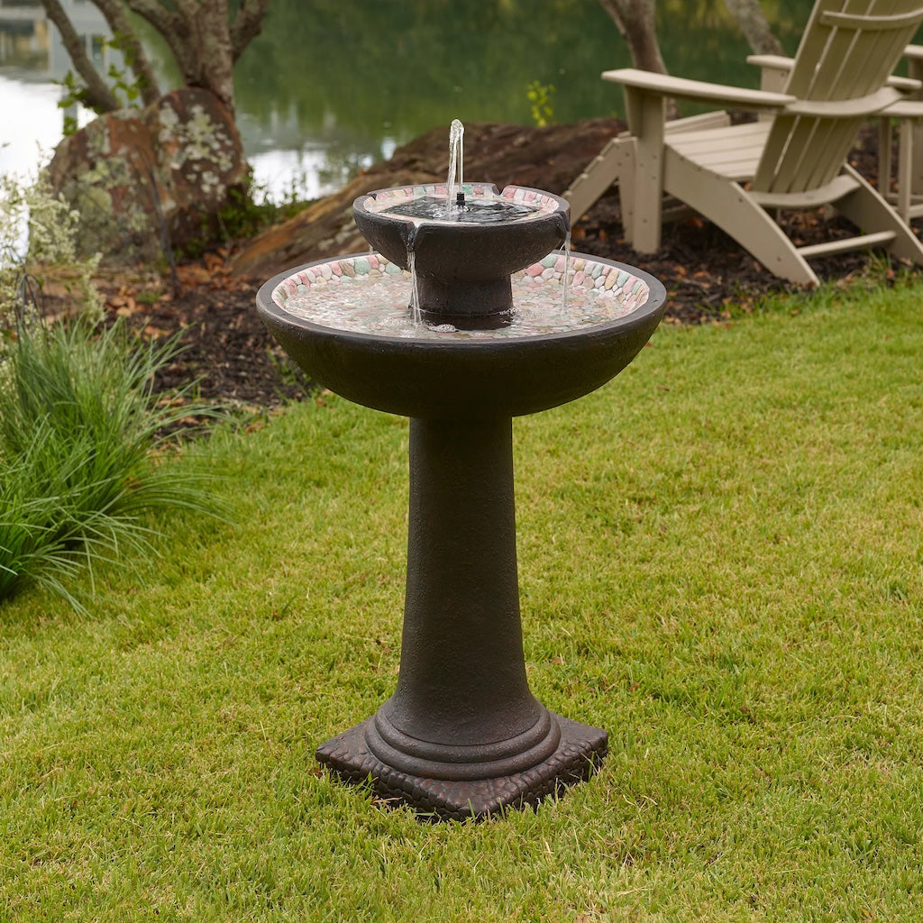 Riverstone Fountain with Remote in Forest Brown