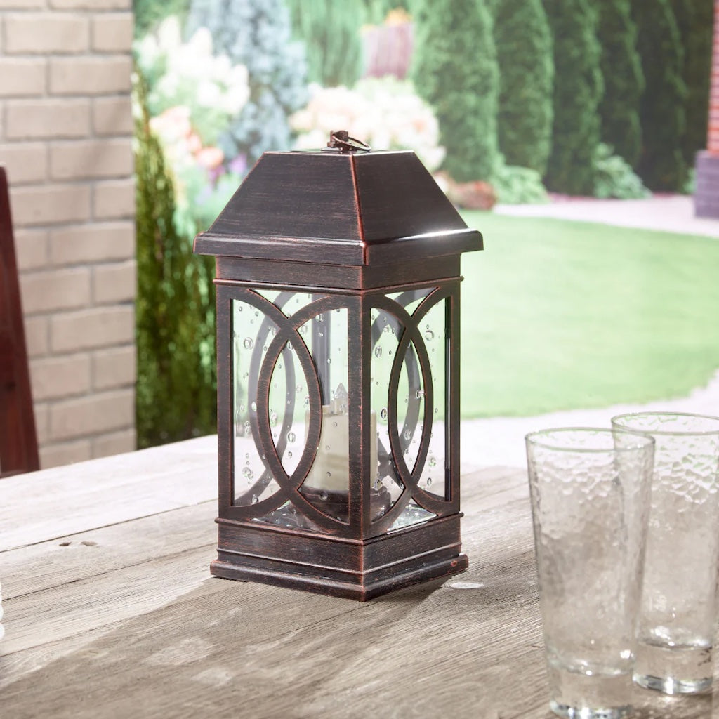 San Vicente II 15-inch Solar Lantern in Bronze