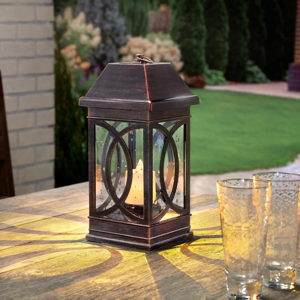 San Vicente II 15-inch Solar Lantern in Bronze