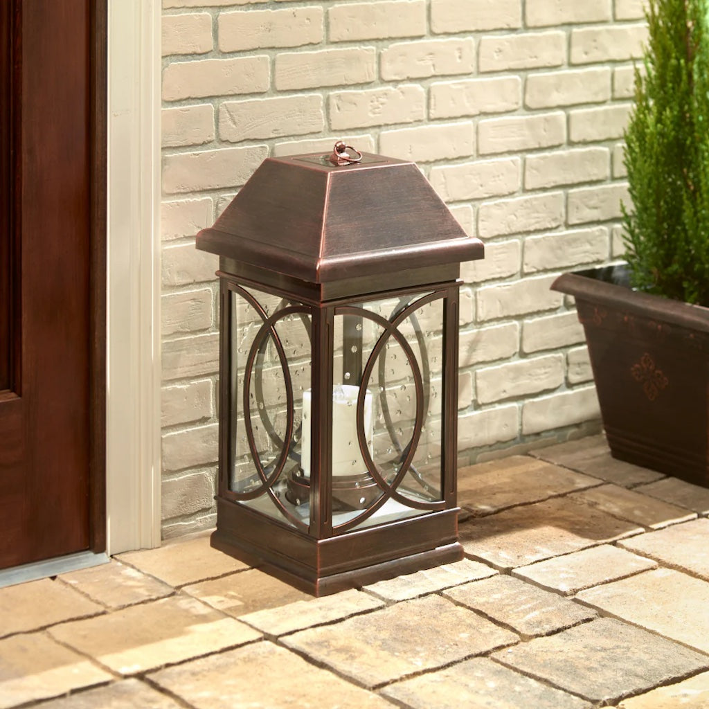 San Vicente Estate 22-inch Solar Lantern in Bronze