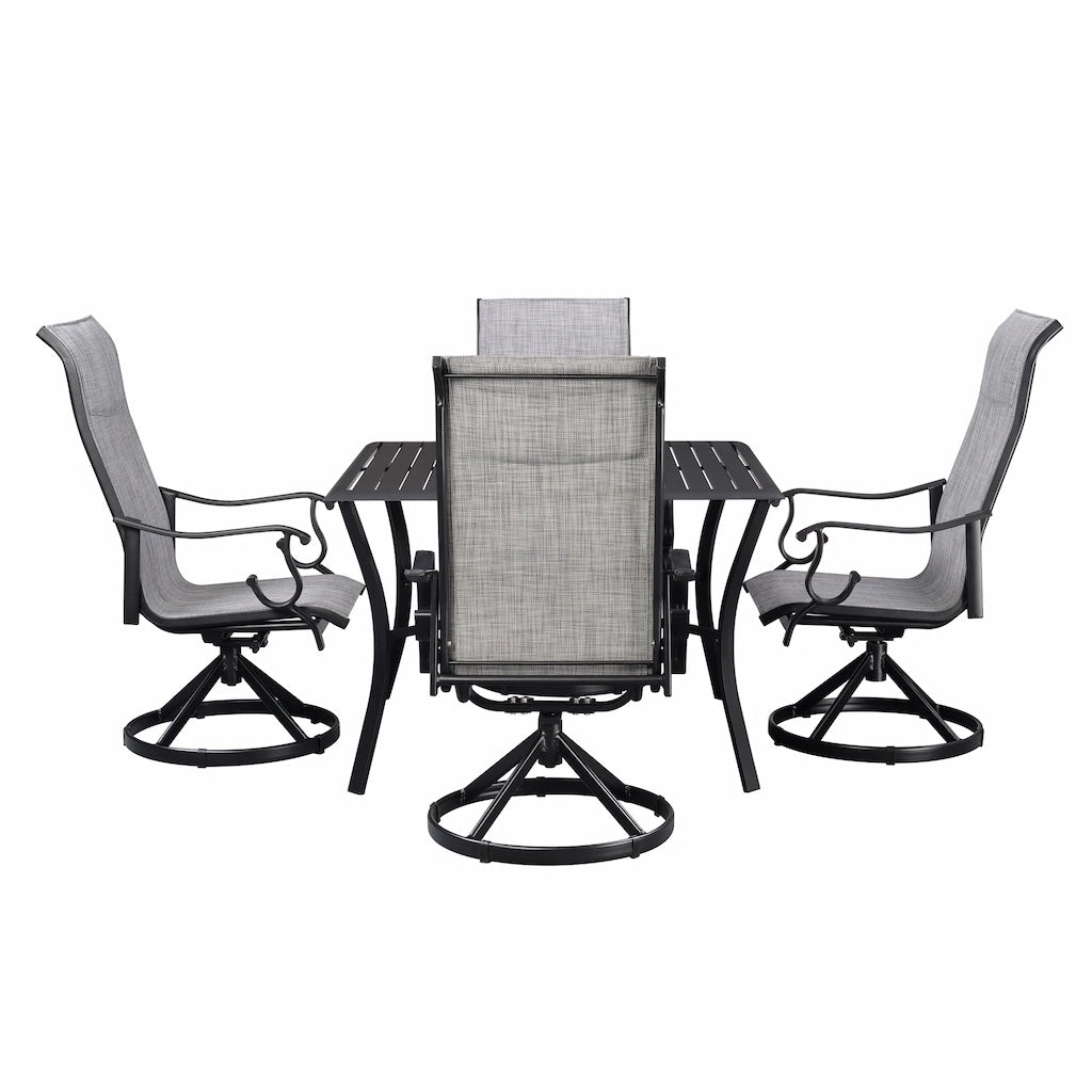 Westin Sling Dining Set in Black and Gray