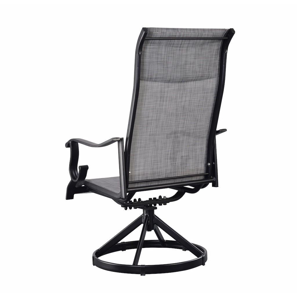 Westin Swivel Rocking Sling Dining Chair Set in Black