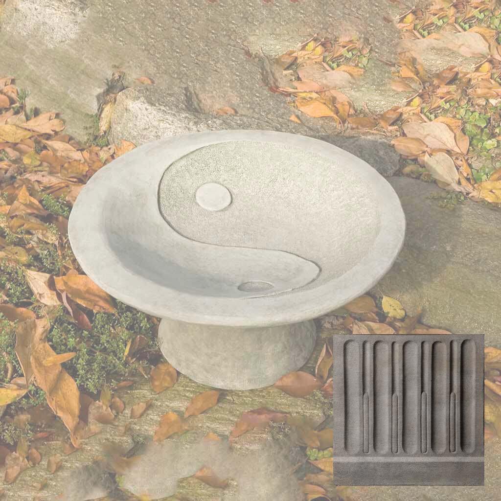 Yin Yang Pedestal Birdbath