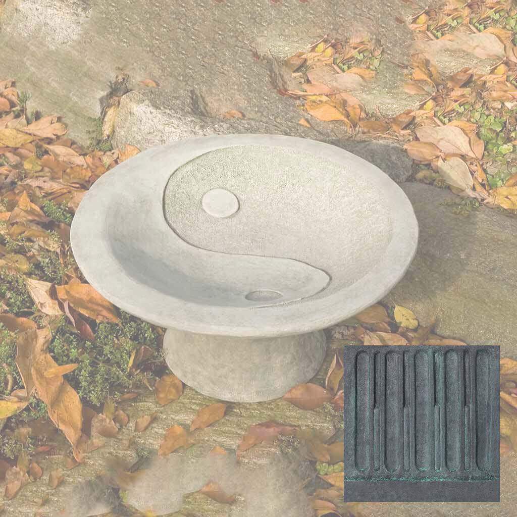 Yin Yang Pedestal Birdbath
