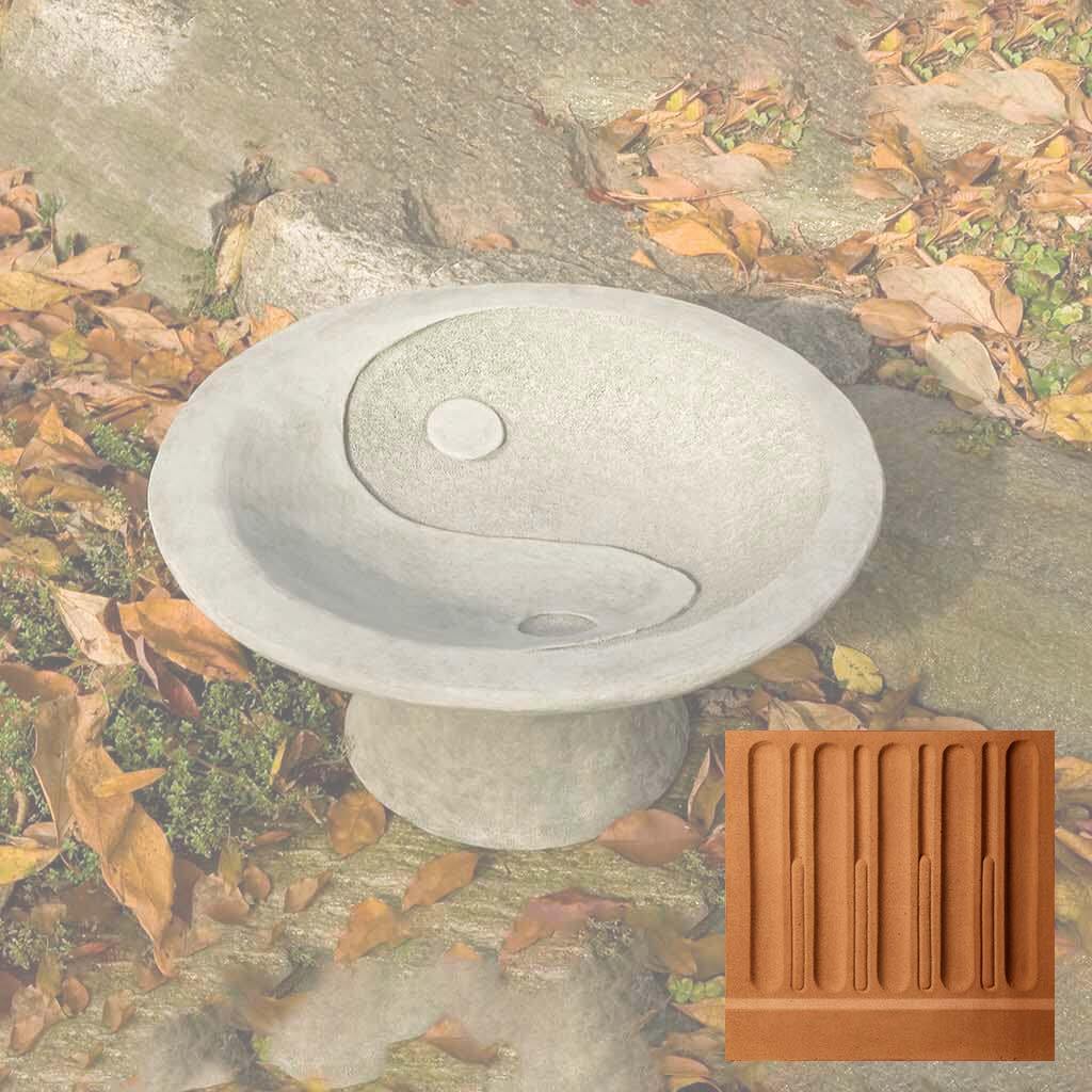 Yin Yang Pedestal Birdbath
