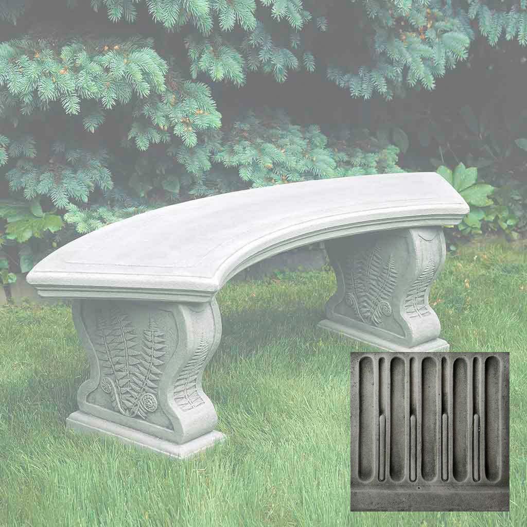 Curved Woodland Ferns Bench