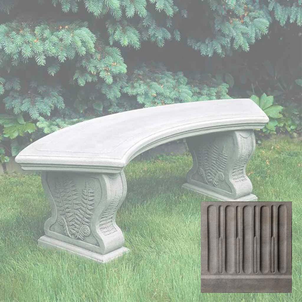 Curved Woodland Ferns Bench