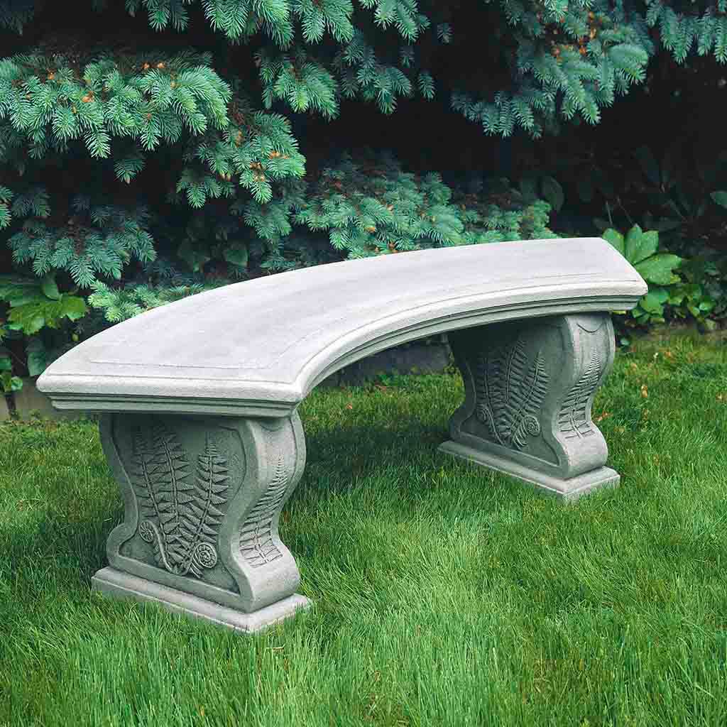 Curved Woodland Ferns Bench