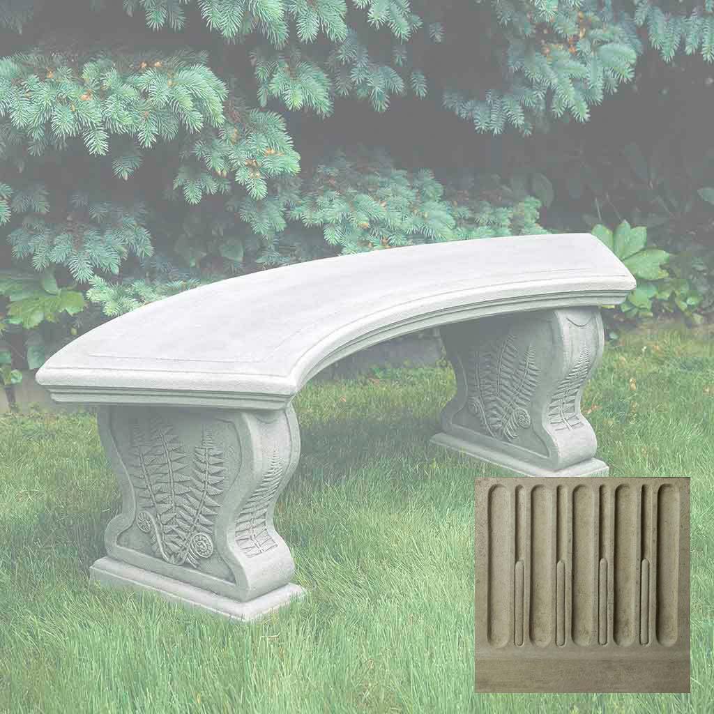 Curved Woodland Ferns Bench