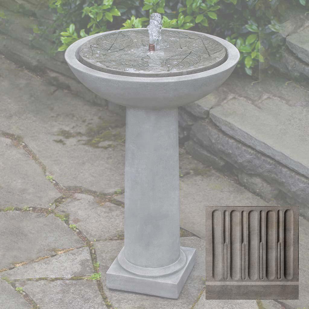 Hydrangea Leaves Birdbath Fountain