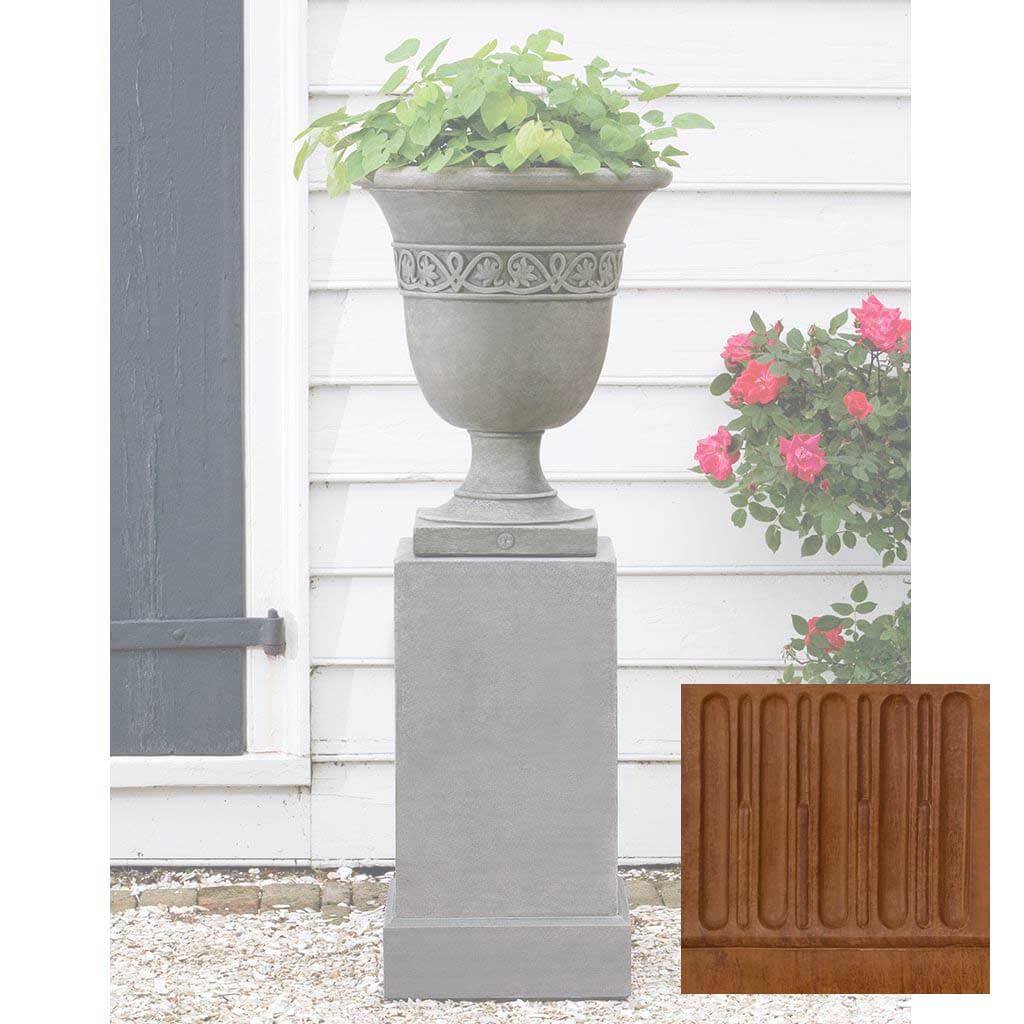 Wburg Strapwork Leaf Urn w/ Classic Tall Pedestal