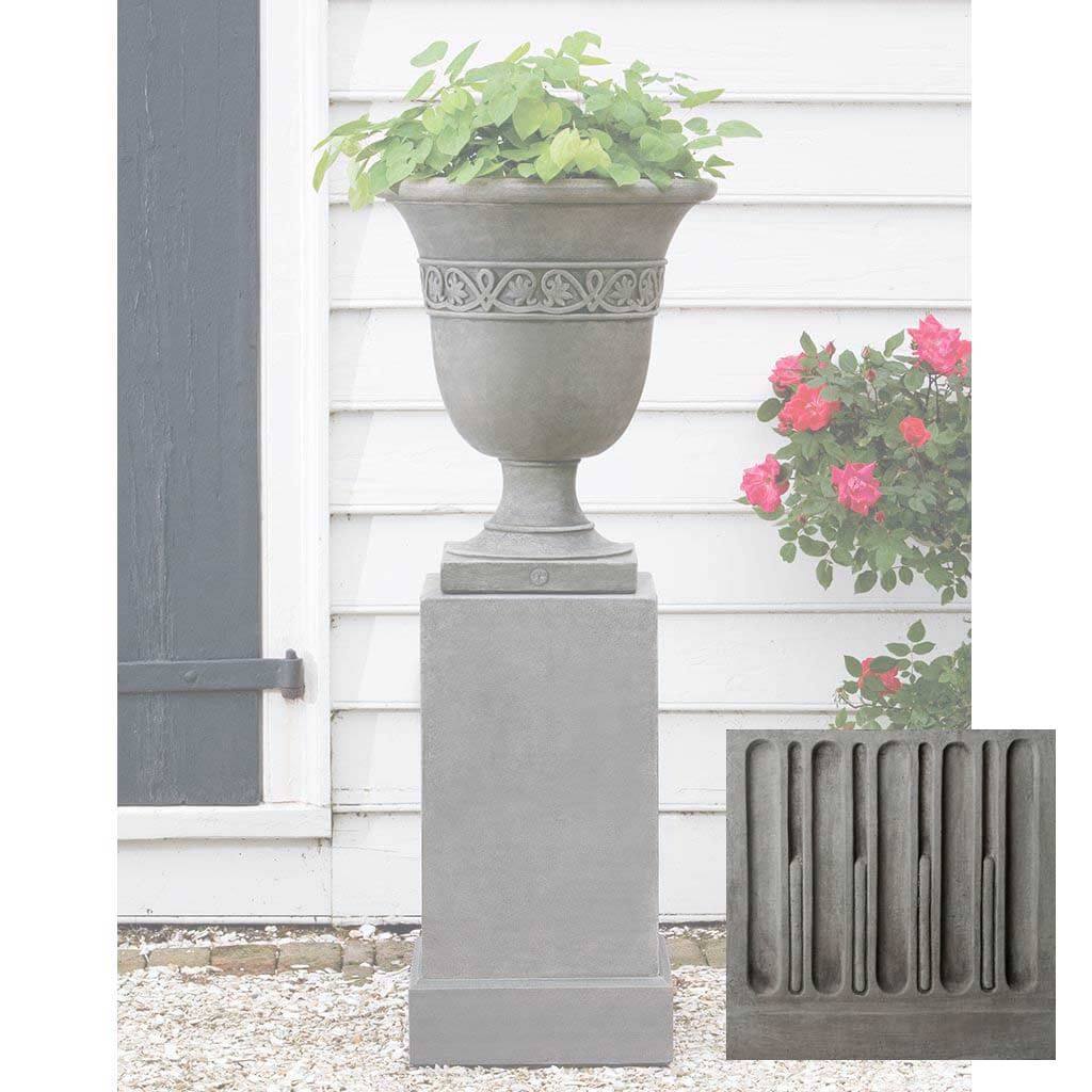 Wburg Strapwork Leaf Urn w/ Classic Tall Pedestal