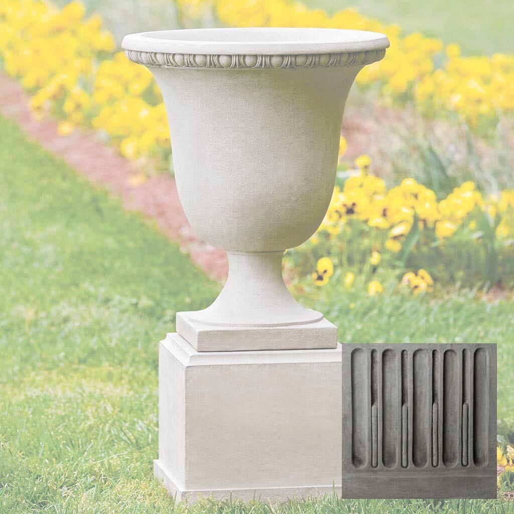Wburg Egg & Dart Urn w/ Classic Tall Pedestal