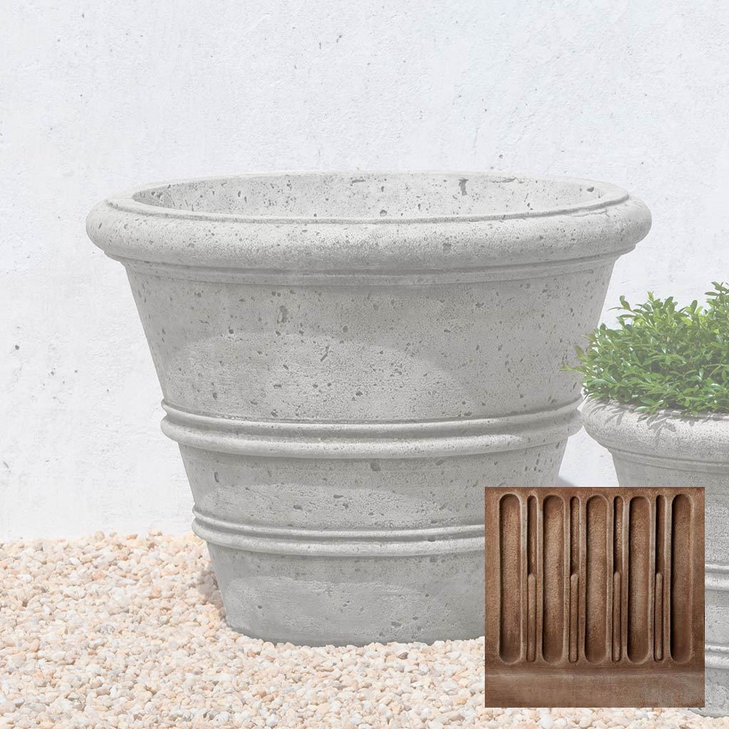 Textured Rolled Rim Planter, Medium