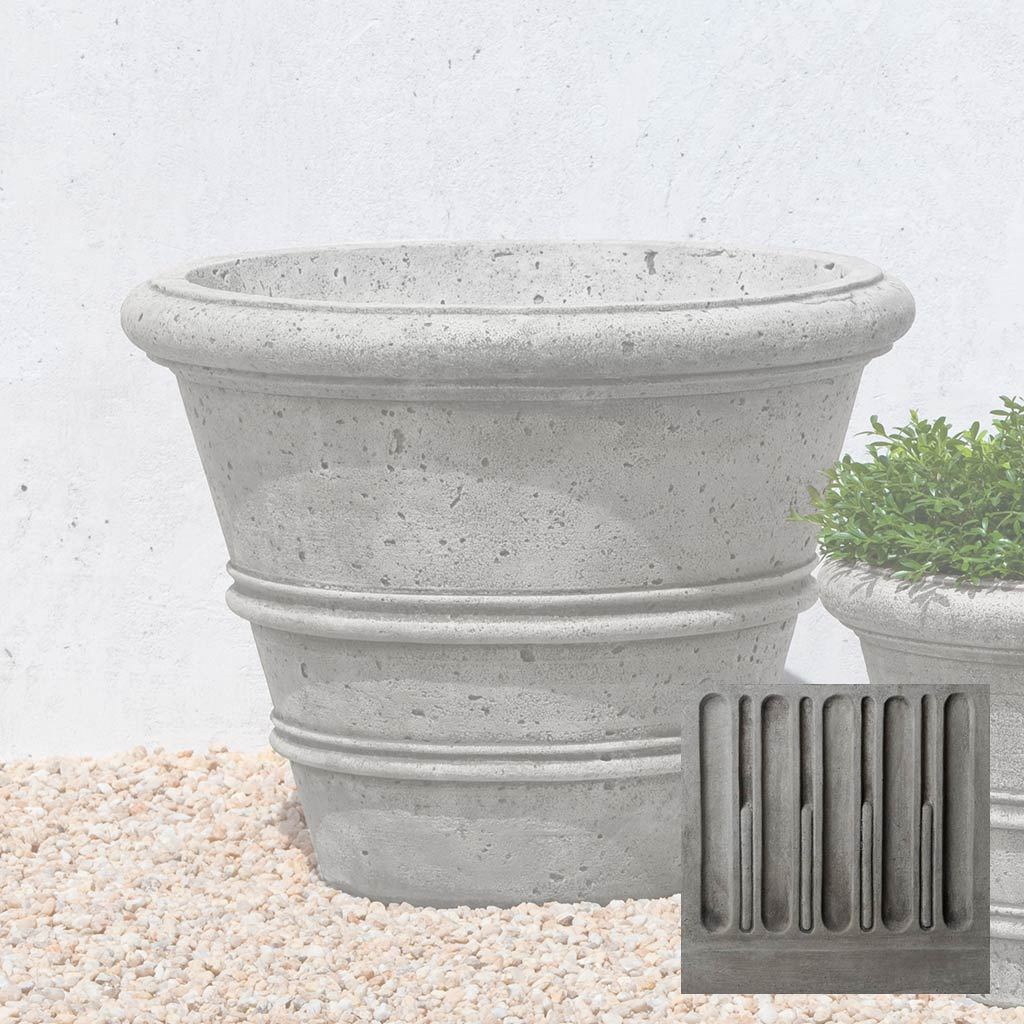 Textured Rolled Rim Planter, Medium