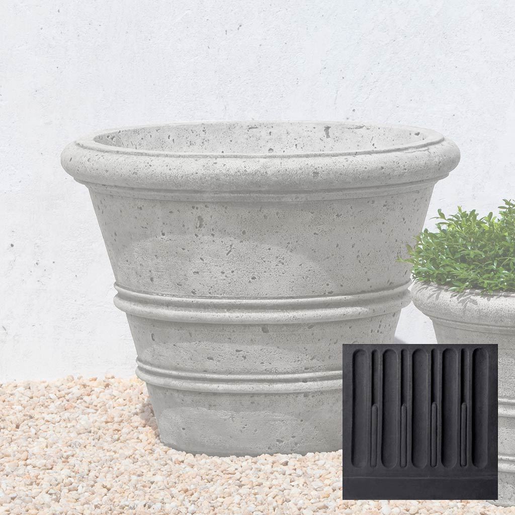 Textured Rolled Rim Planter, Medium