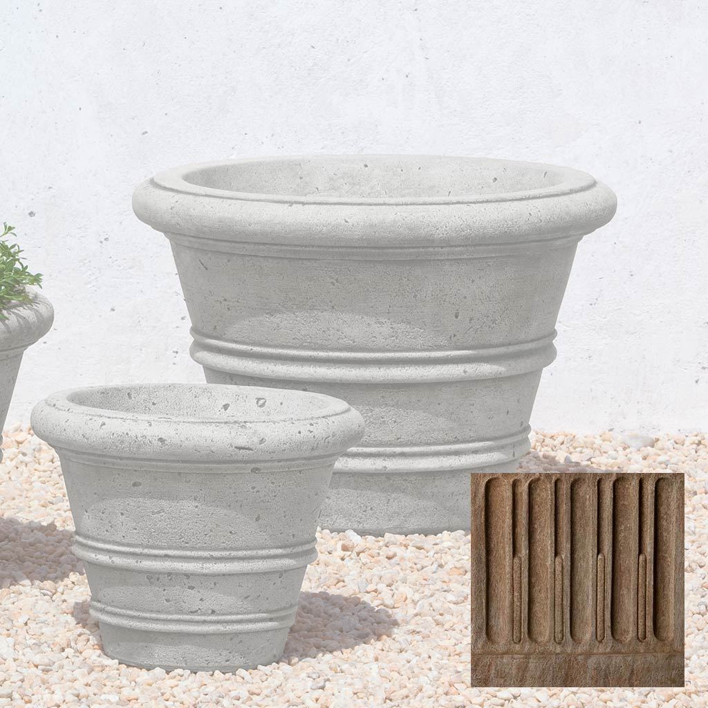 Textured Rolled Rim Planter, Medium