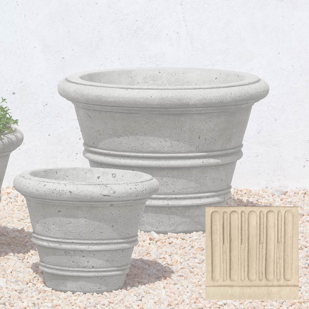 Textured Rolled Rim Planter, Medium