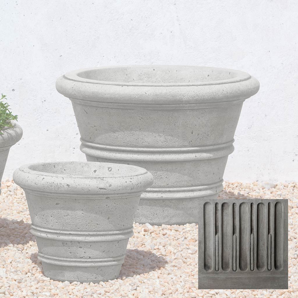 Textured Rolled Rim Planter, Medium