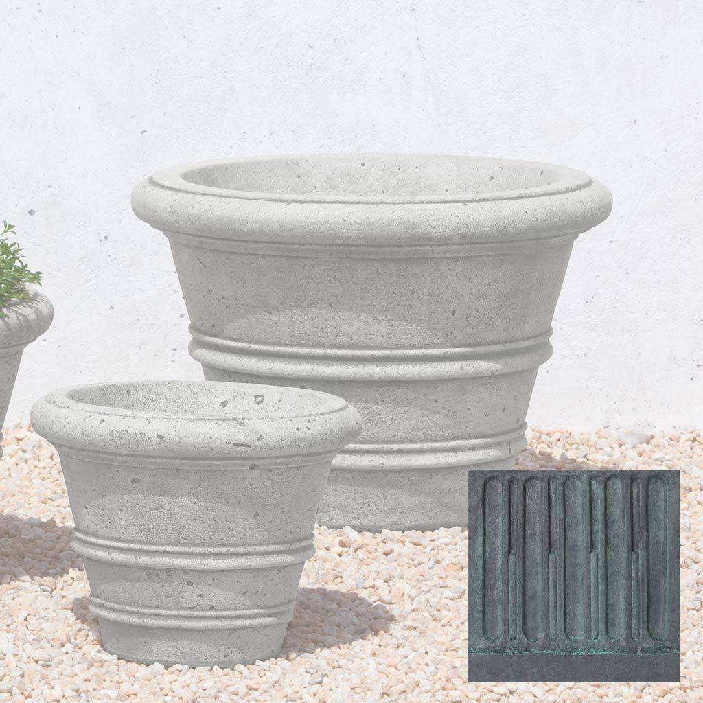 Textured Rolled Rim Planter, Medium