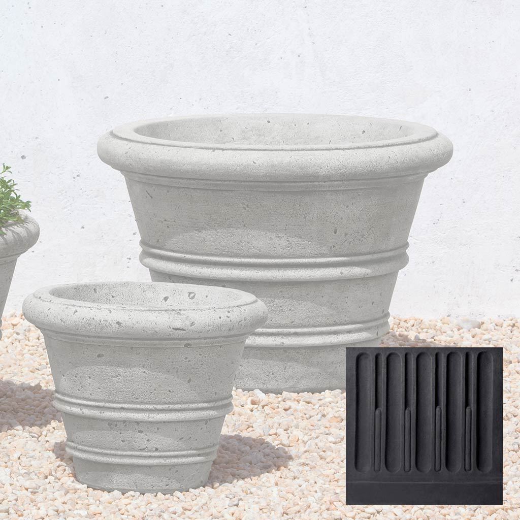 Textured Rolled Rim Planter, Medium
