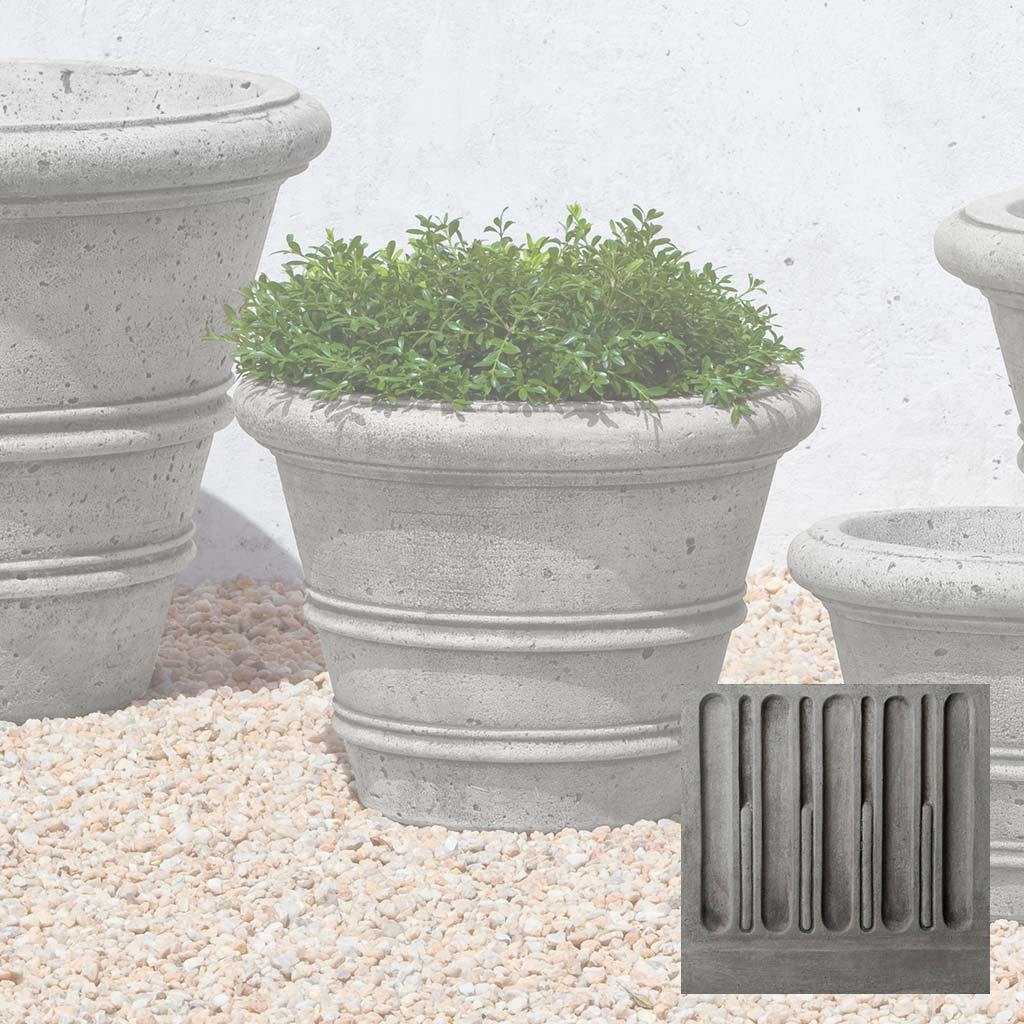 Textured Rolled Rim Planter, Medium