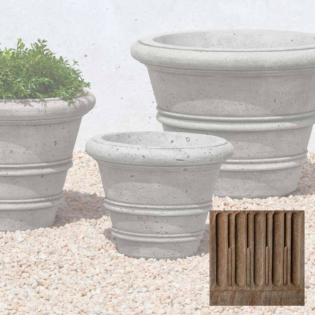 Textured Rolled Rim Planter, Medium