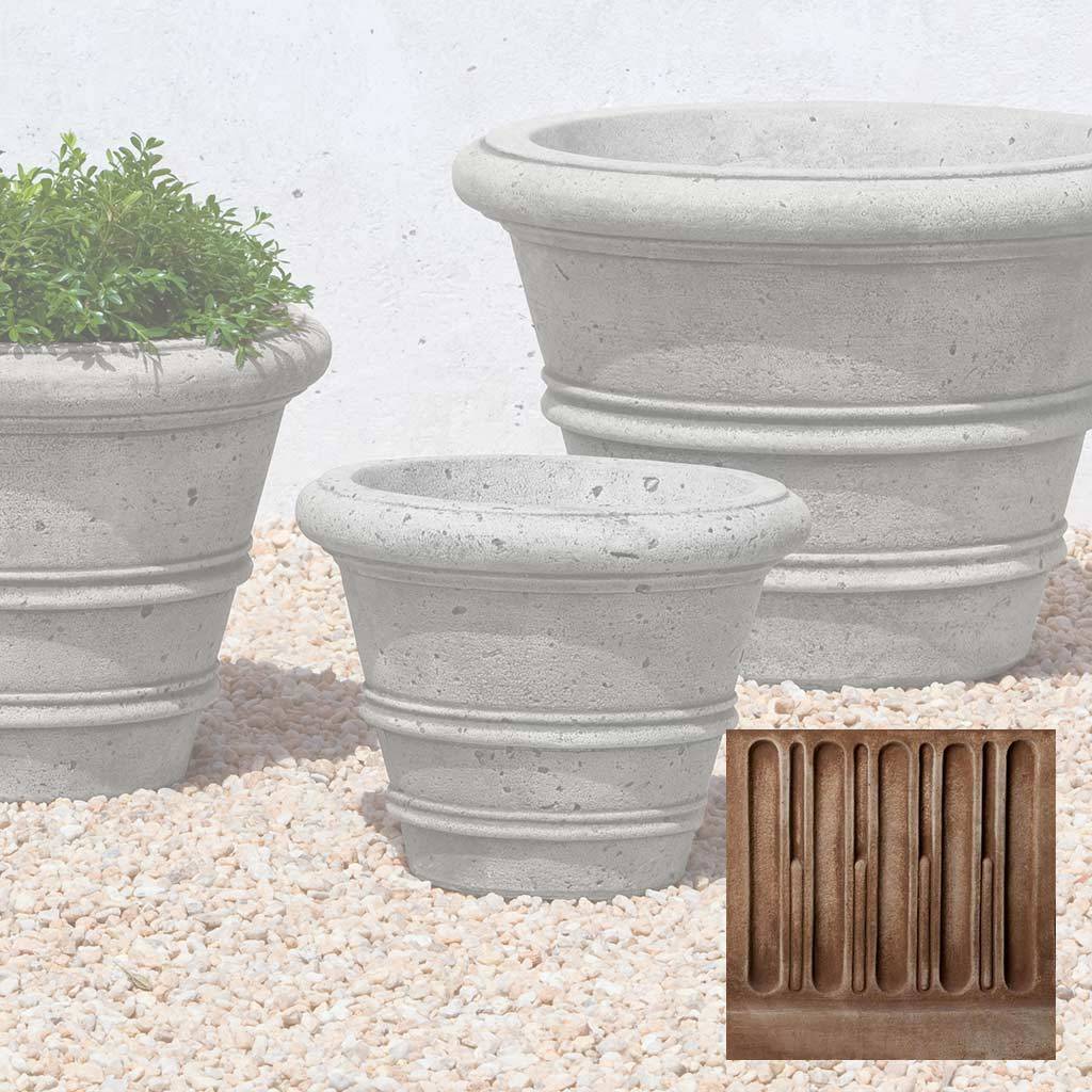 Textured Rolled Rim Planter, Medium