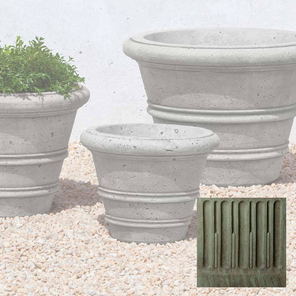 Textured Rolled Rim Planter, Medium