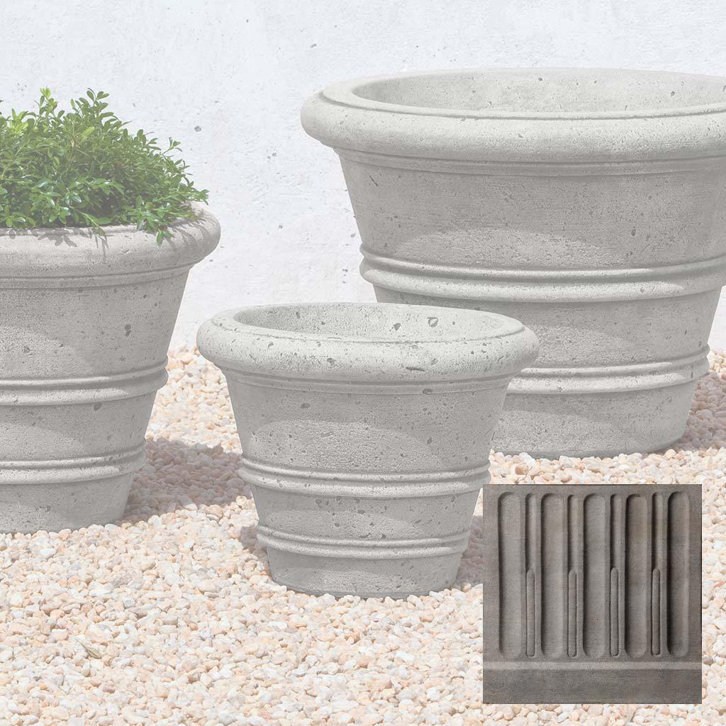 Textured Rolled Rim Planter, Medium