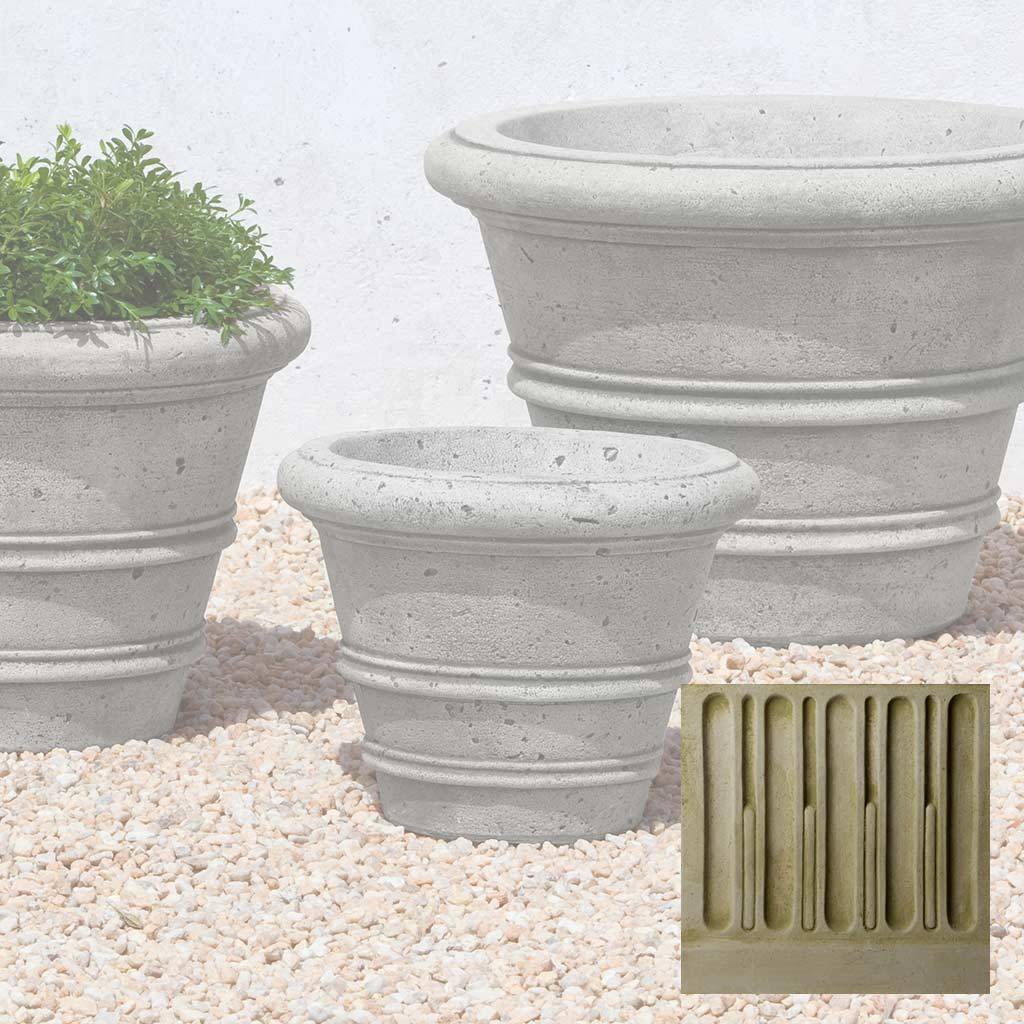 Textured Rolled Rim Planter, Medium