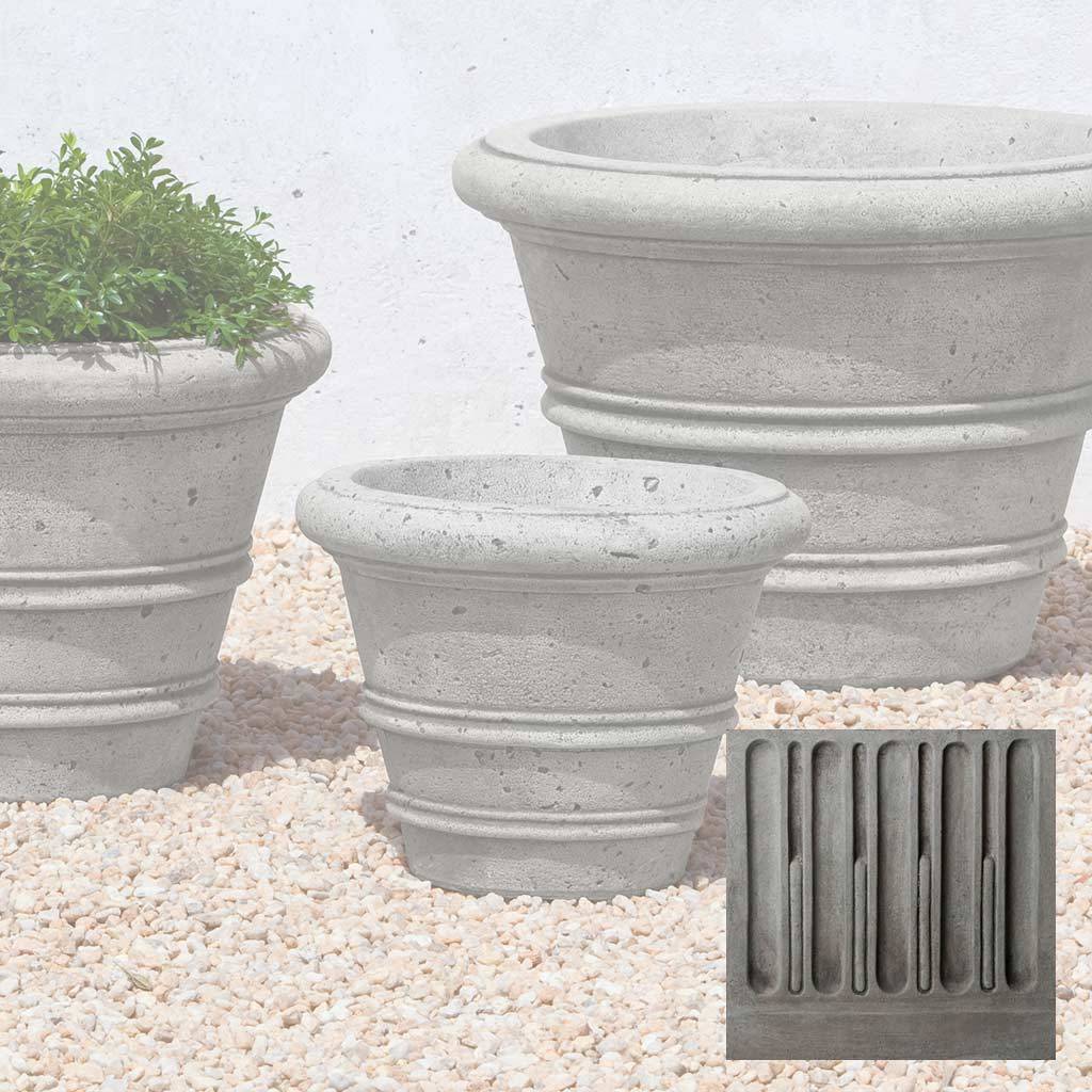 Textured Rolled Rim Planter, Medium