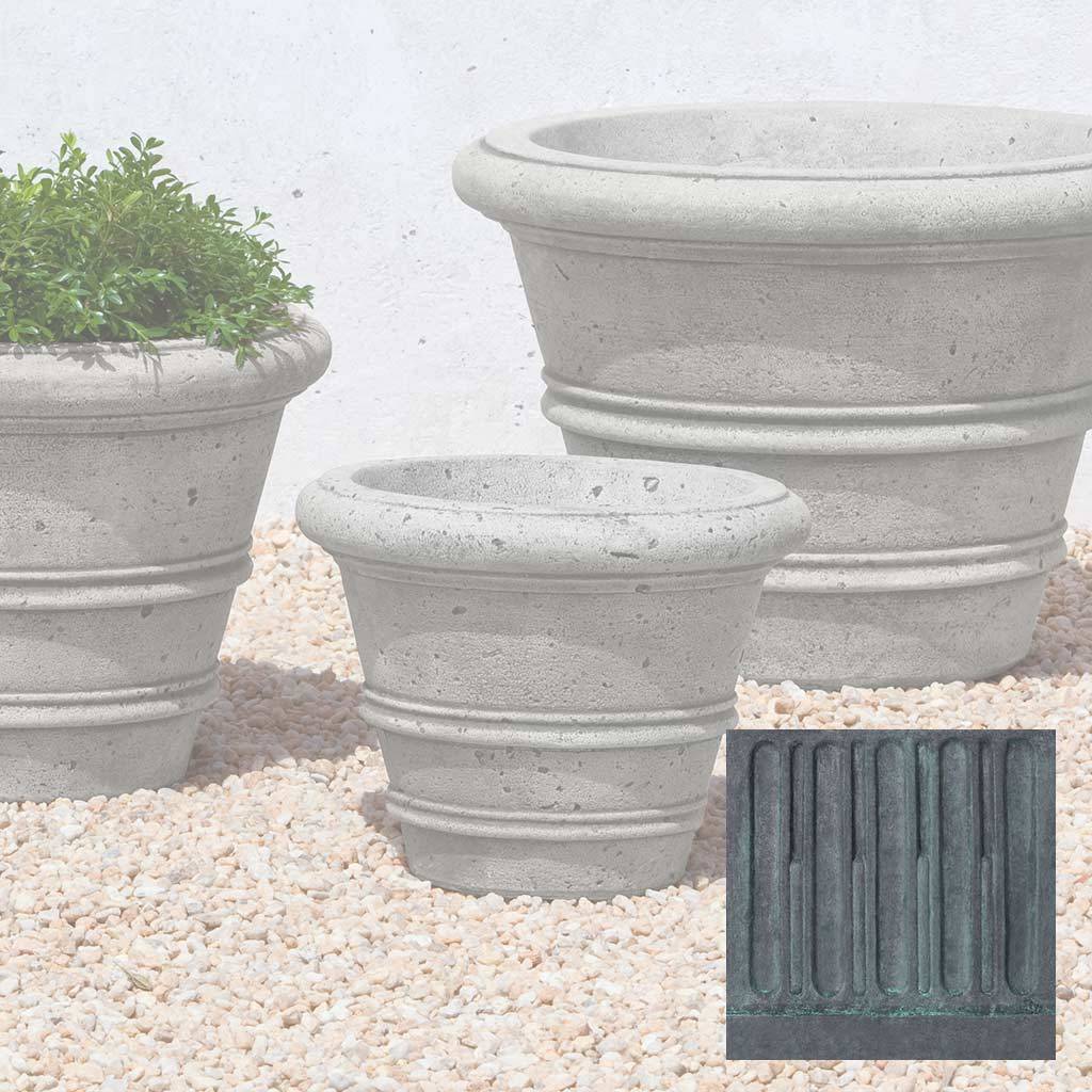 Textured Rolled Rim Planter, Medium