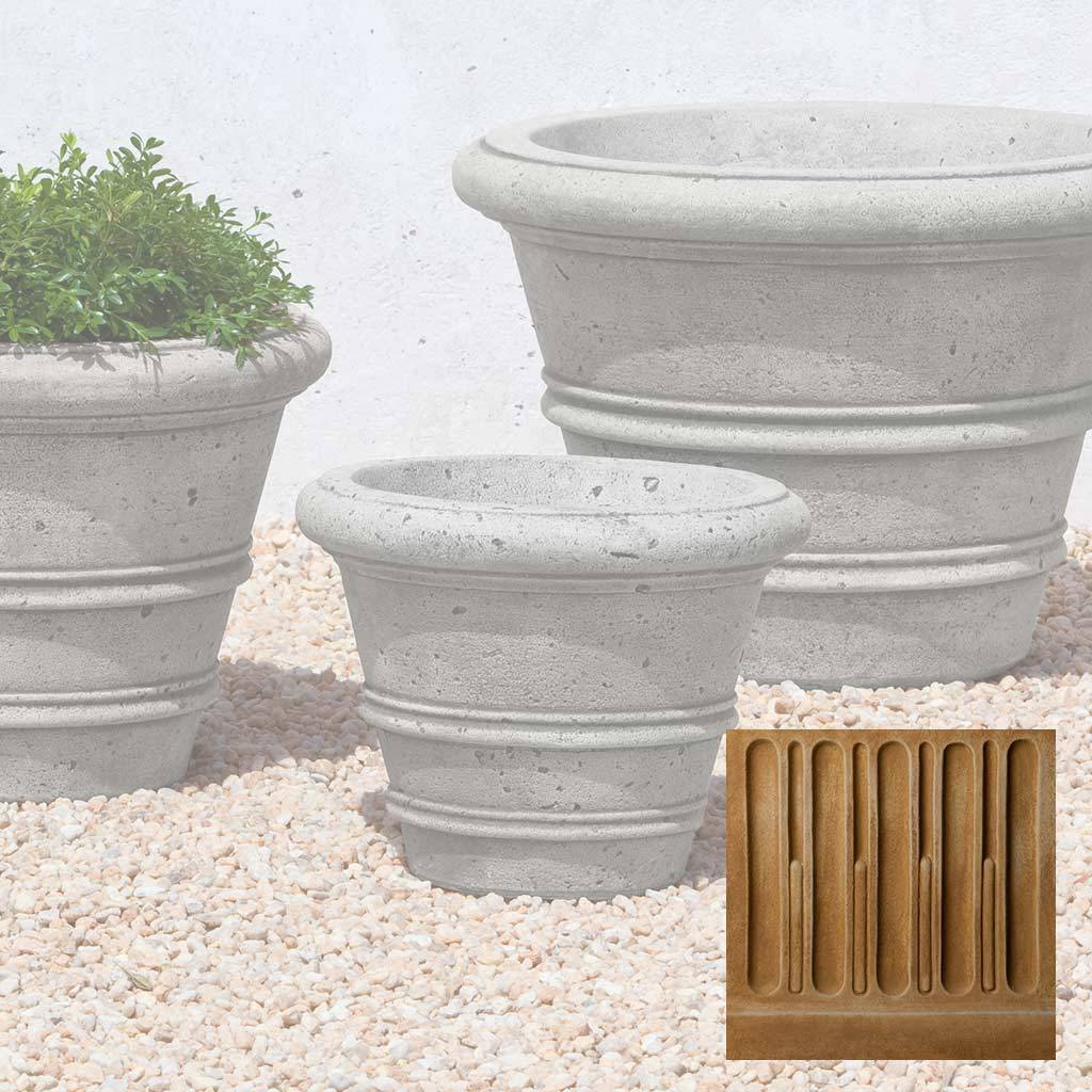 Textured Rolled Rim Planter, Medium