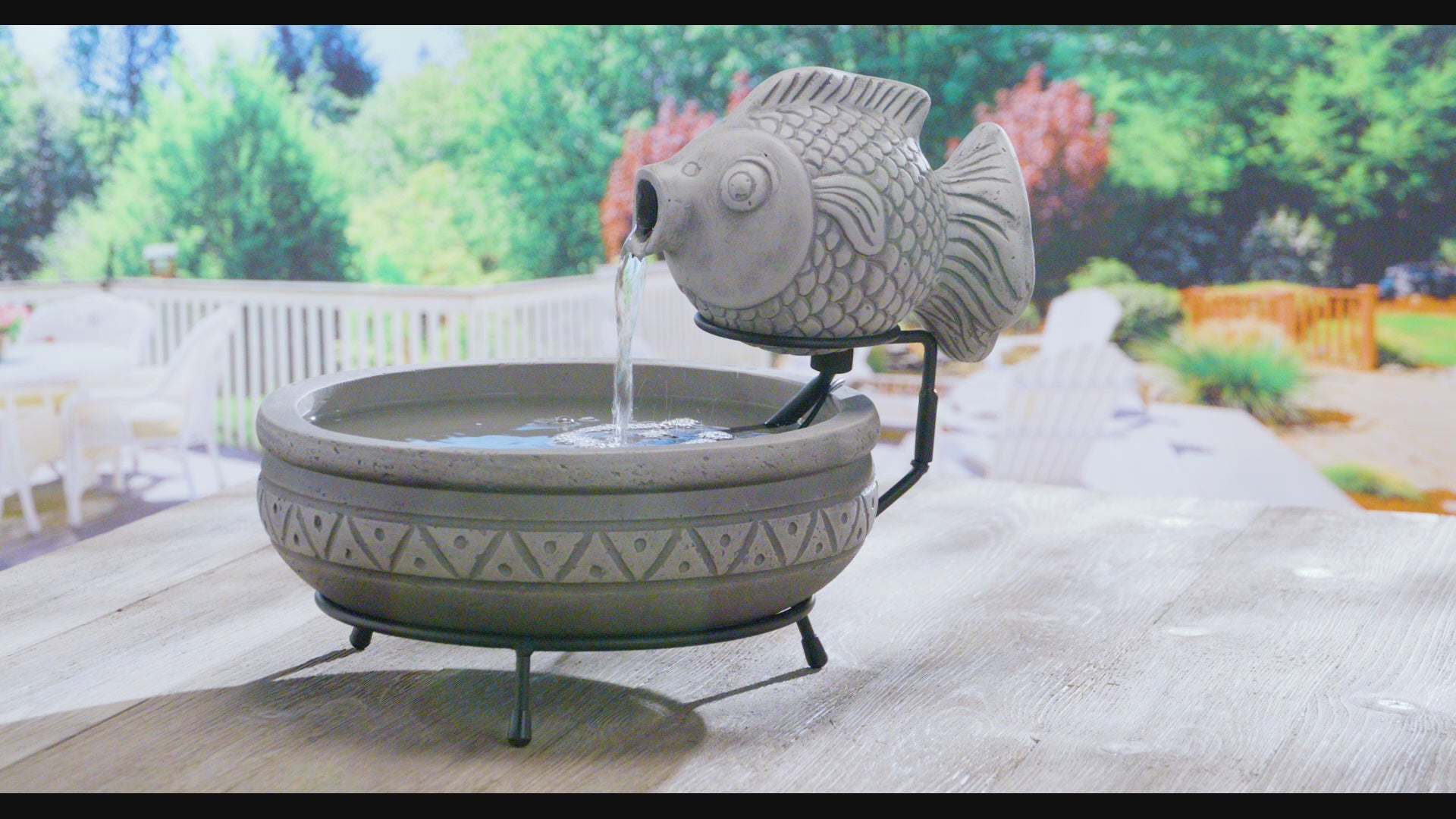Marin Solar Fish Fountain