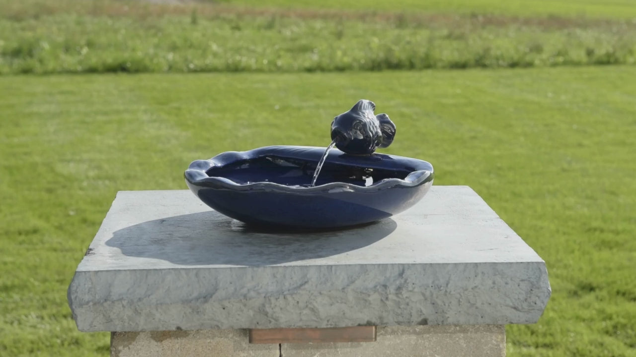 Ceramic Koi Solar Fountain