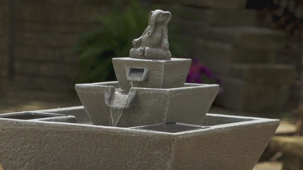 Zen Elephant Solar Fountain